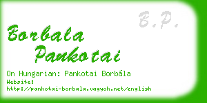 borbala pankotai business card